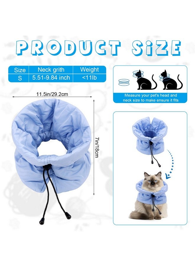 PEUTIER Cat Recovery Collar, Soft Adjustable Cat Cone, Cat Elizabethan Collar Cat Neck Protective Collar Neck Collar After Surgery for Cats Kitten Prevent from Licking Wounds (S) - Image 2