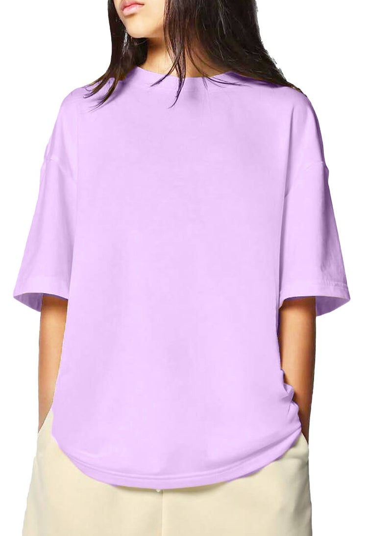 Nileton Oversized T- Shirt for Girls & Teens - Cotton - Drop shoulder Half Sleeves Top For Kids - Loose Top Tees  - Image 1