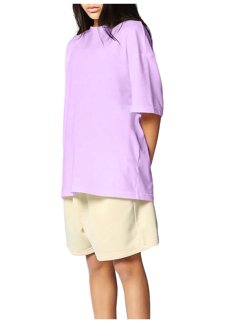 Nileton Oversized T- Shirt for Girls & Teens - Cotton - Drop shoulder Half Sleeves Top For Kids - Loose Top Tees  - Image 2
