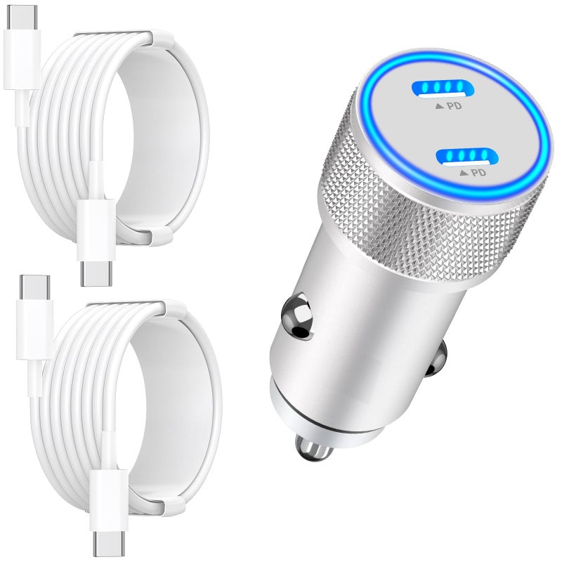 Linocell [Apple MFi Certified] iPhone 17 Car Charger Fast Charging, Linocell 90W Dual PD Power Cigarette Lighter USB-C Car Charger with 2Pack Type-C Cord for iPhone 17/17 Pro Max/16 Pro/15/Galaxy S25/S24/Pixel - Image 1