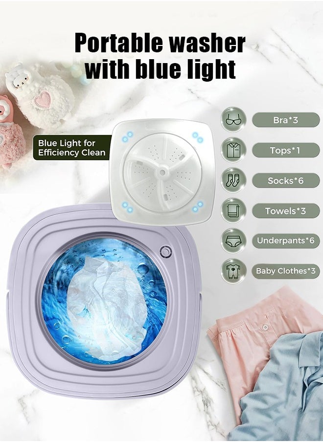 Snooe Mini Folding Washing Machine, 8L Portable Washing Machine with Drain Basket, for Apartment, Travel, Underwear, Personal, Kids  - Image 3