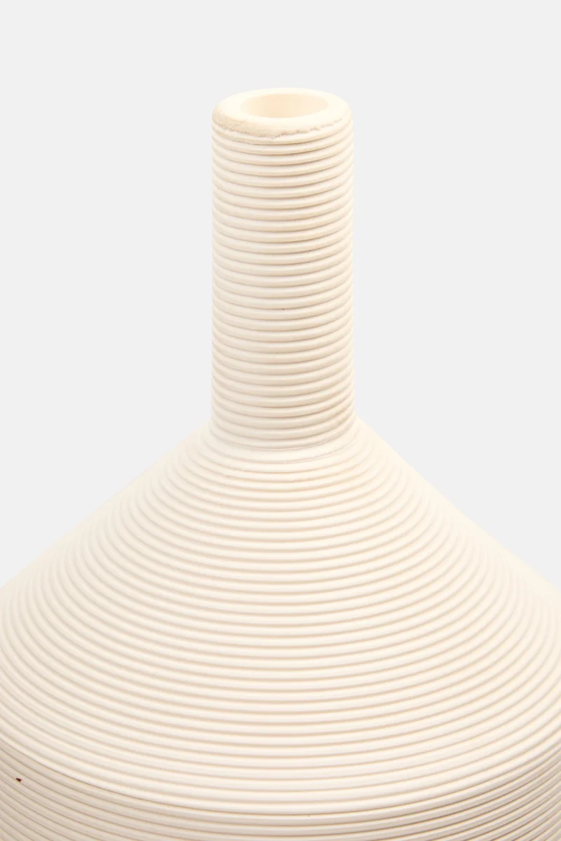 Muy Mucho Feeling Good At Home Textured Flower Vase 30 H x 13 W cm, White