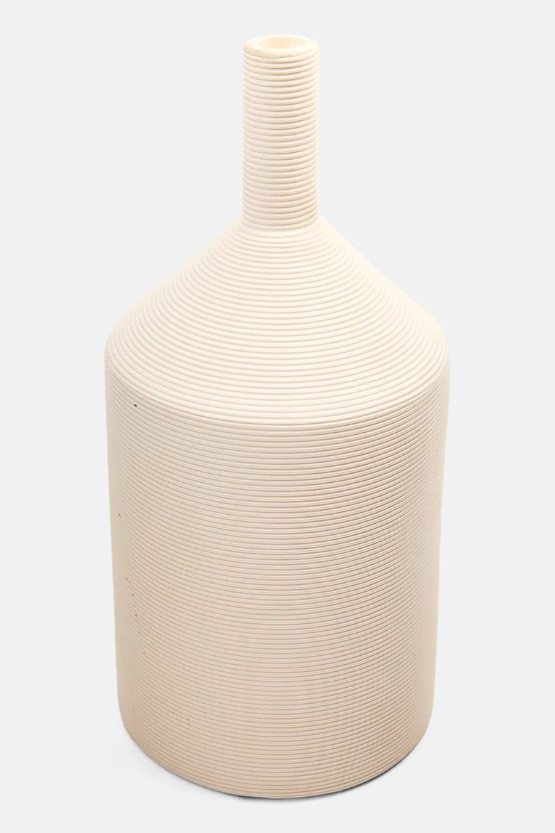 Muy Mucho Feeling Good At Home Textured Flower Vase 30 H x 13 W cm, White