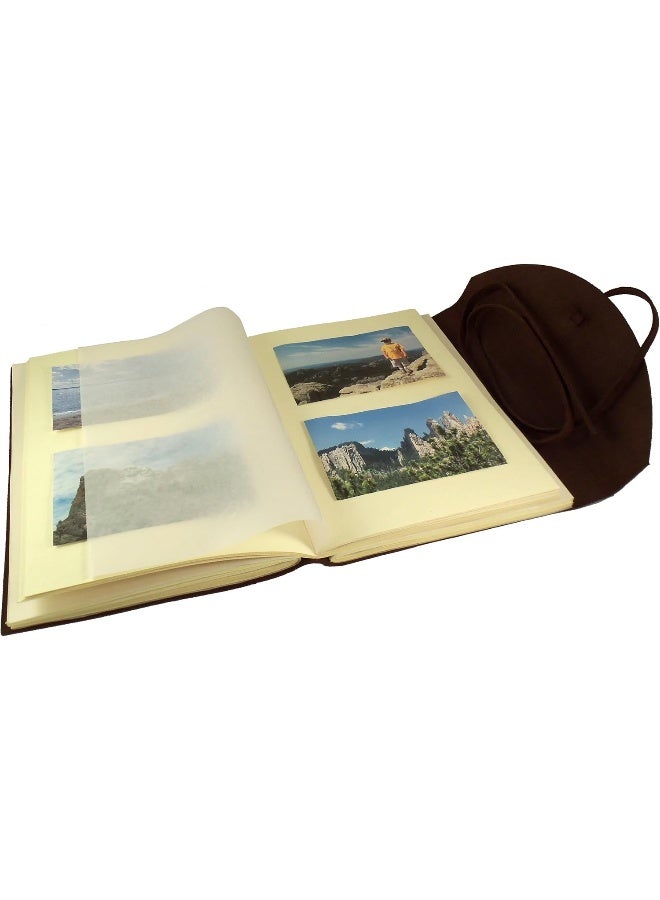 Rustic Ridge Leather Large Genuine Leather Legacy Photo Album with Gift Box  9x 12  Scrapbook Style Pages  Holds 200 4x6 or 5x7 Photos - Image 4
