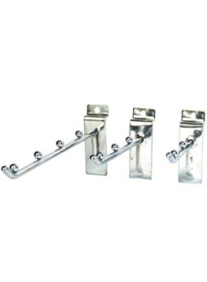 ROBUSTLINE Chrome Plated Slide Board Ball Type Straight Assorted Slat Wall Display Hooks For Panel Single Rod Heavy Duty Metal Slat Wall Hooks 6 Ball - Image 1