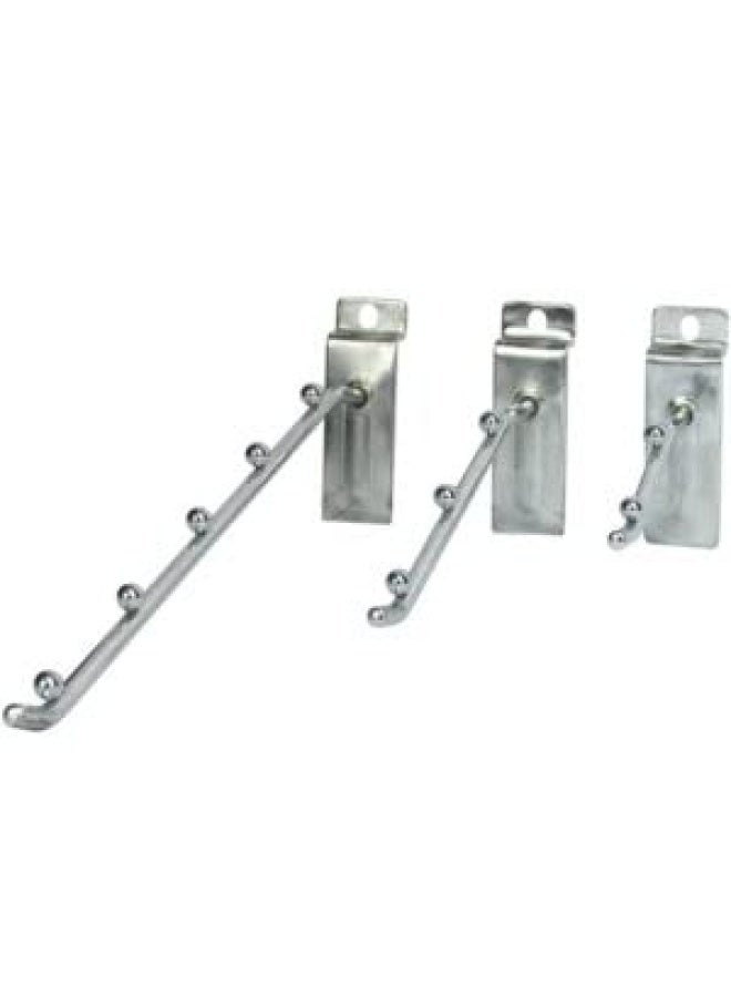 ROBUSTLINE Chrome Plated Slide Board Ball Type Straight Assorted Slat Wall Display Hooks For Panel Single Rod Heavy Duty Metal Slat Wall Hooks 6 Ball - Image 2