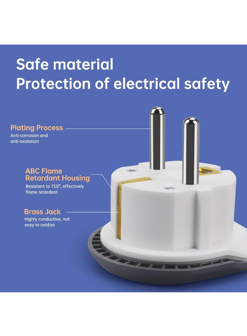 Rock Pow Plug Converter UAE USA EU UK AU CN to KSA/EU/Germany Socket Travel Adapter Universal Socket Travel Adaptor for Business Trip Holiday Hotel Airport for Cell Phone Laptop-4pack - Image 4