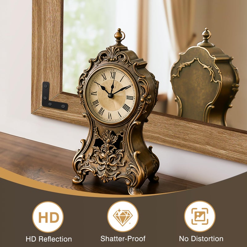 FICTOR Wooden Bathroom Mirror for Wall, 32"x24" Solid Wood Frame Vanity Mirror, for Farmhouse, Bedroom, Living Room, Entryway Decor, Hangs Vertically or Horizontally - Image 5