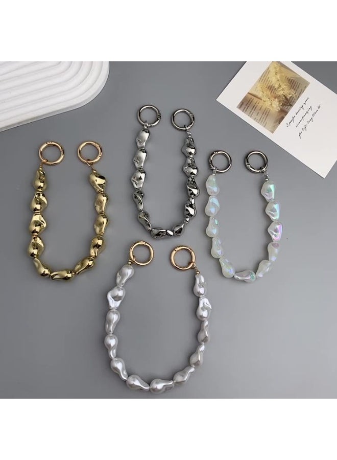 NIBEMINENT Phone Charm/ Chain Strap for Women Girls, Colored Pearl Cell Phone Case Lanyard Wrist Strap - Image 2