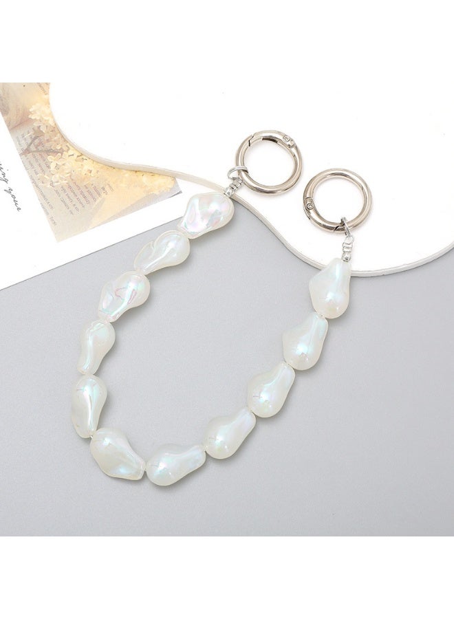 NIBEMINENT Phone Charm/ Chain Strap for Women Girls, Colored Pearl Cell Phone Case Lanyard Wrist Strap - Image 1