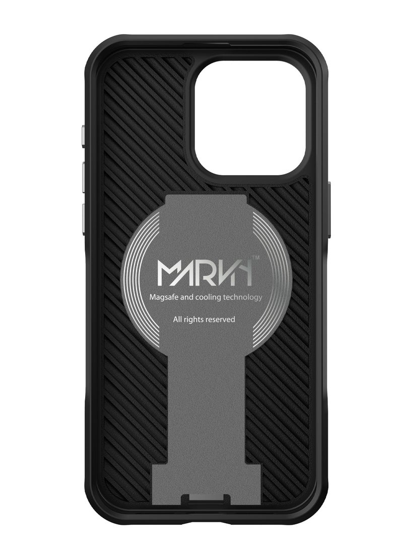 MARVN iPhone 15 Pro Case by Marvn Special Case – Black, Full Shockproof Protection, Slim Design, Retractable Kickstand, MagSafe Compatibility, Raised Camera & Screen Protection  - Image 5