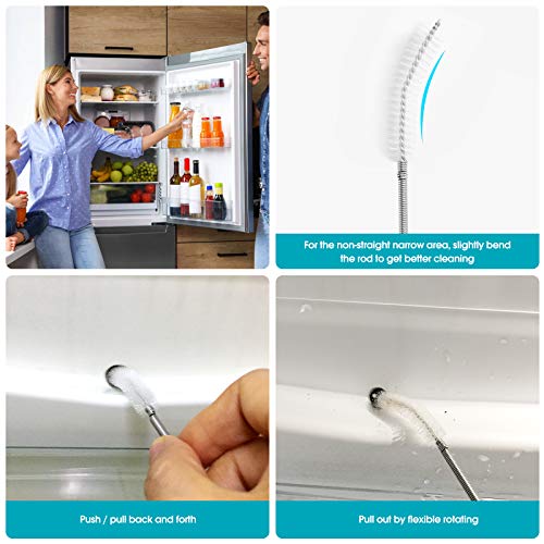 RayTour Extra-Thick Drain Brush with Stronger Spring 61-Inch Stainless Steel and Nylon Pipe Cleaner for Flexible, Curved & Slim Holes, Stronger Spring Version - Image 3