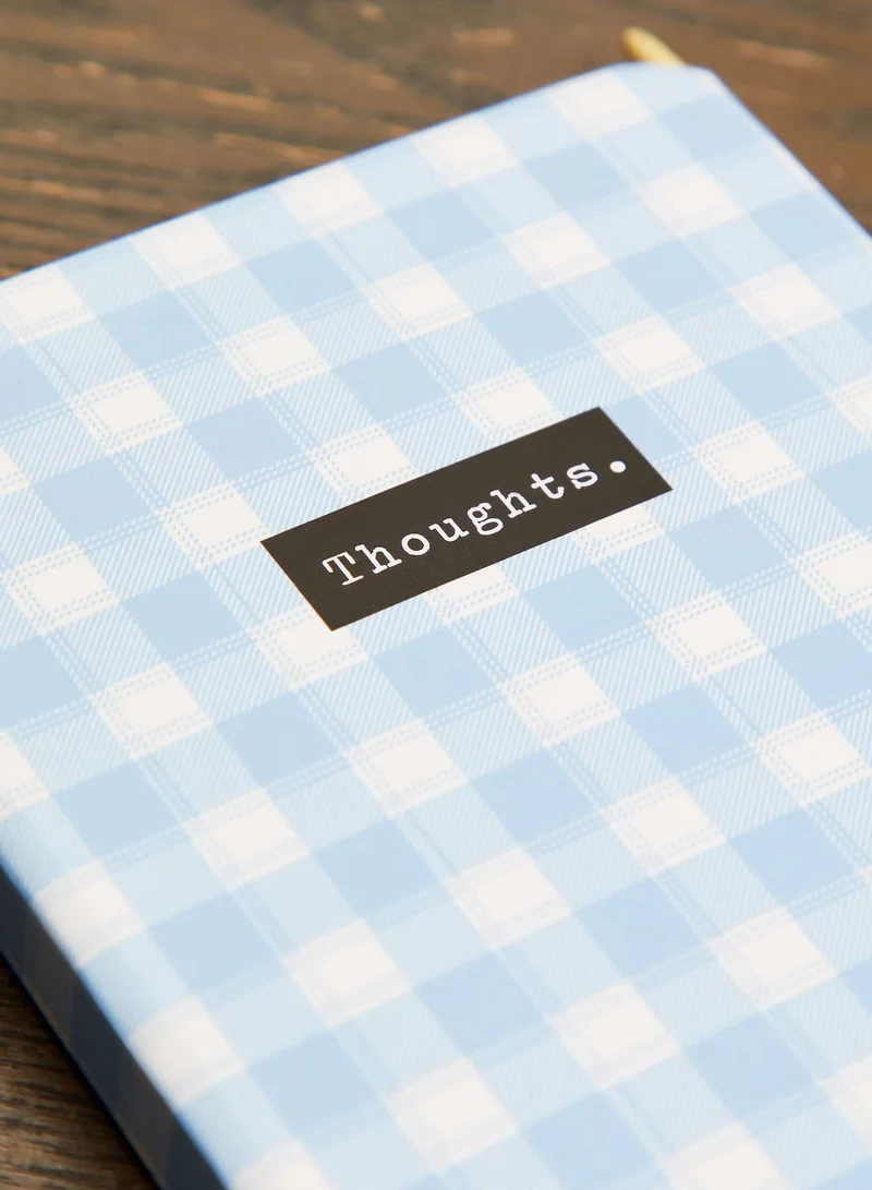Back to school kit A6 Notebook Pen - Blue Check