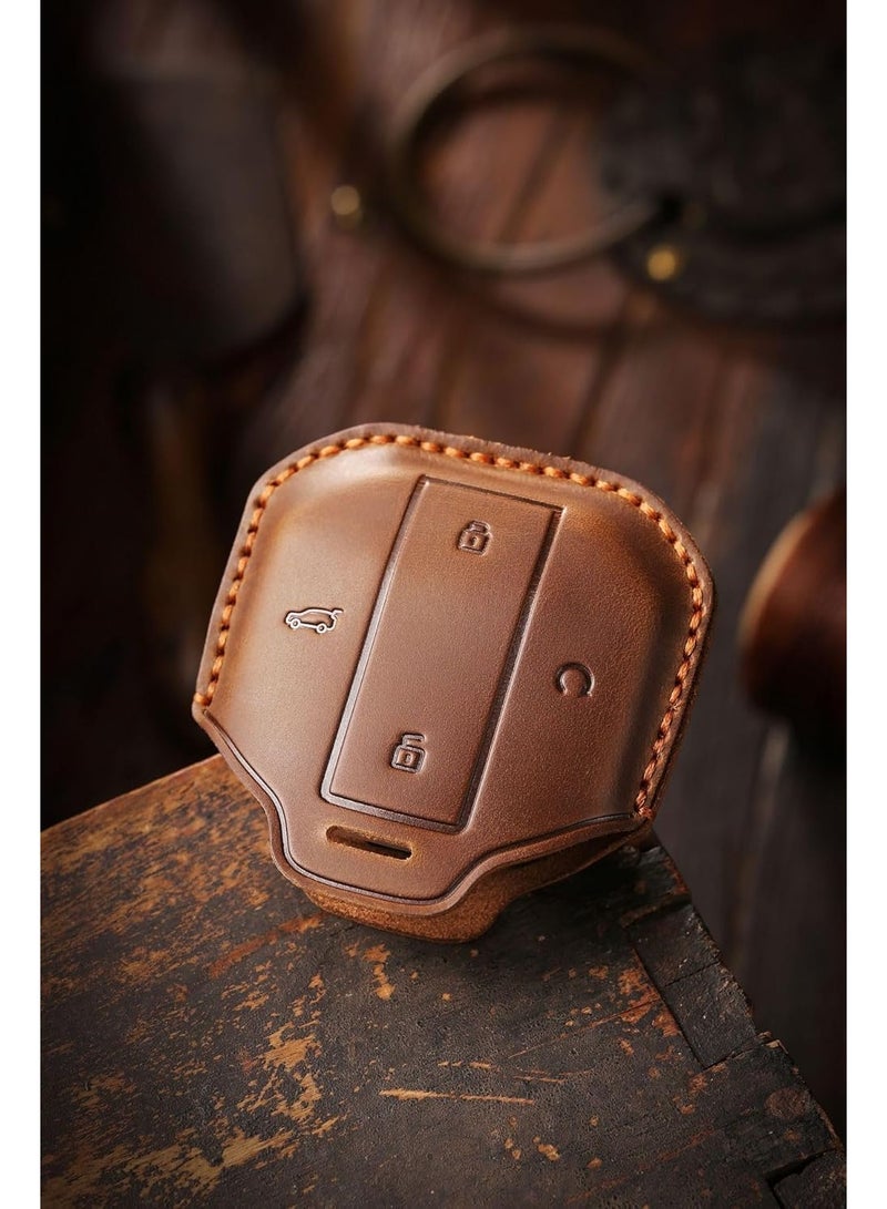 INSIJAM Car Key Case Key Case Compatible with Jetour Freedom T1 T2 Traveler from 2025 Leather Key Case Key Cover Car Remote Control Key Fob 4 Buttons - Image 4
