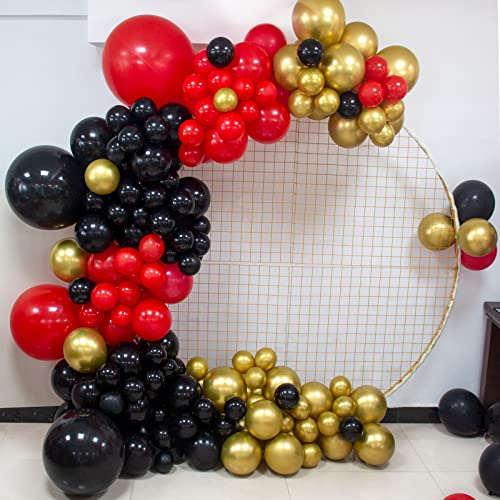 ZBYDNG 157Pcs Red Black Balloon Garland Arch Kit Large Small Medium Metallic Gold Diy Balloons for Baby Shower Party Birthday Wedding Graduation Decorations - Image 1