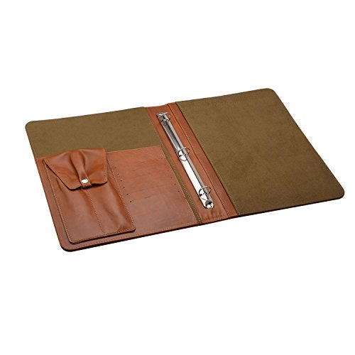 XIAOZHI Leather Padfolio with 3 Ring Binder, Organizer Binder Folder Portfolio for A4 Notepad Notebook Documents - Image 2