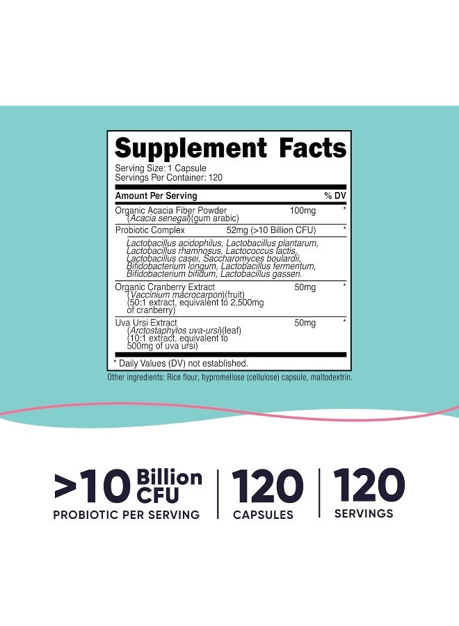 Nutricost Probiotic for Women 10 Billion CFU, 120 Capsules - Complex with Acacia Fiber, Uva Ursi & Cranberry Extract, Non-GMO & Gluten Free - Image 2