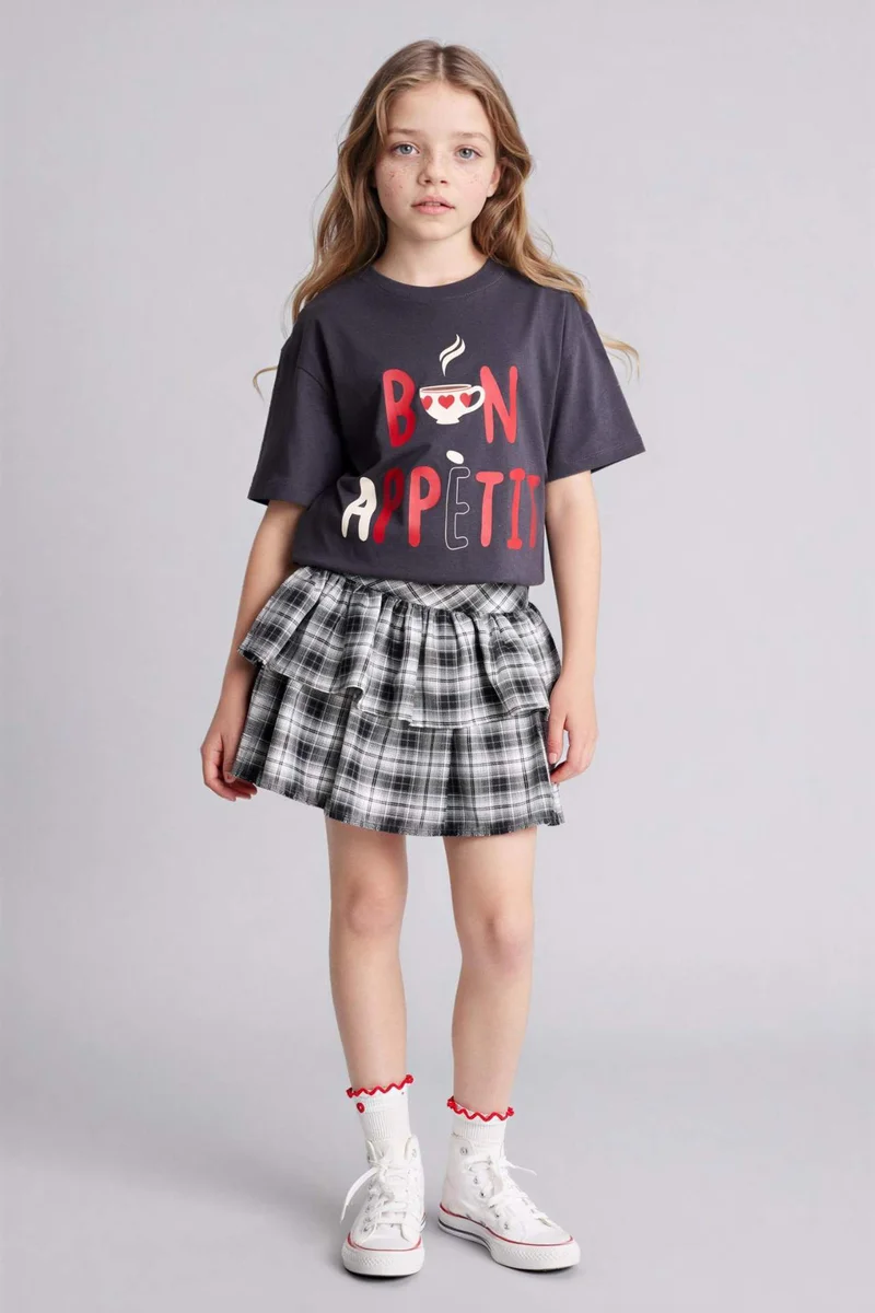 ديفاكتو Girl Flanel Regular Fit Skirt