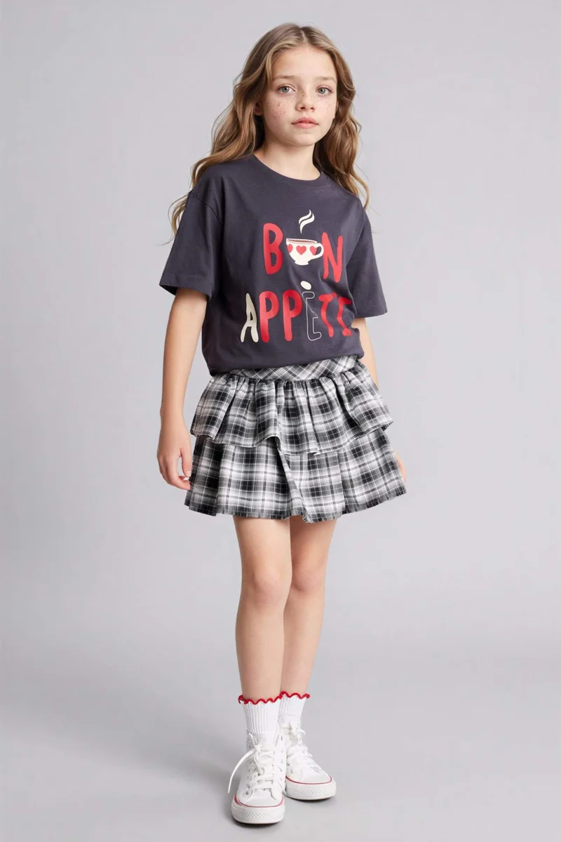 ديفاكتو Girl Flanel Regular Fit Skirt