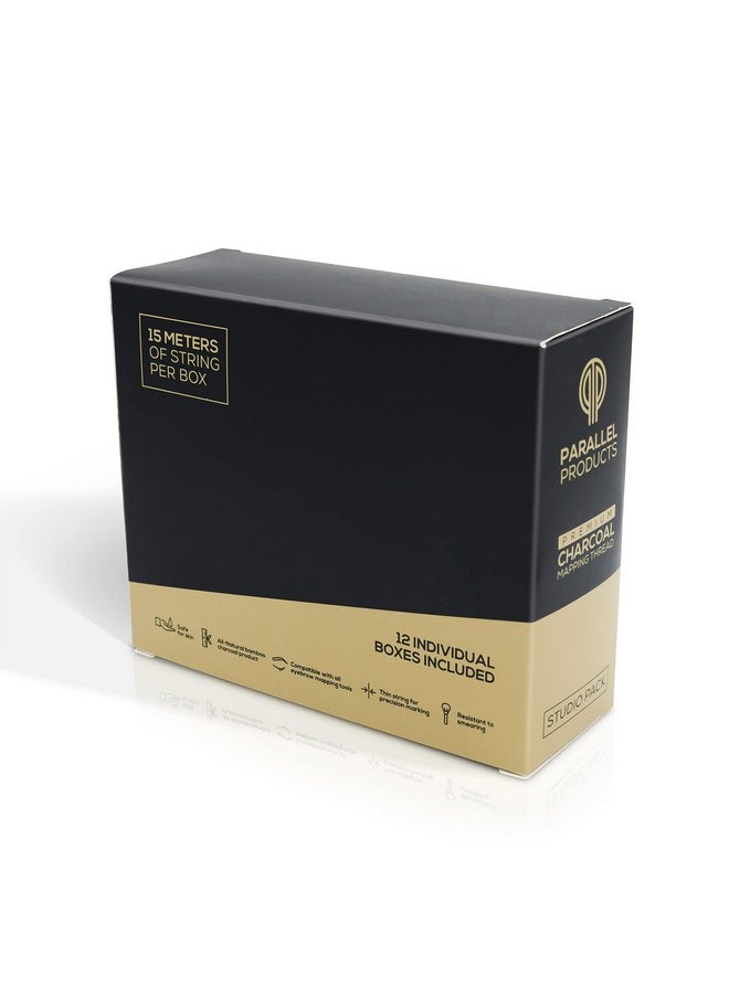 PARALLEL PRODUCTS - Premium Eyebrow Mapping String For Microblading Preinked 1 Mm Charcoal Thread Essential Brow Microblading Supplies 15 Meters Per Box (12 Pack) - Image 1