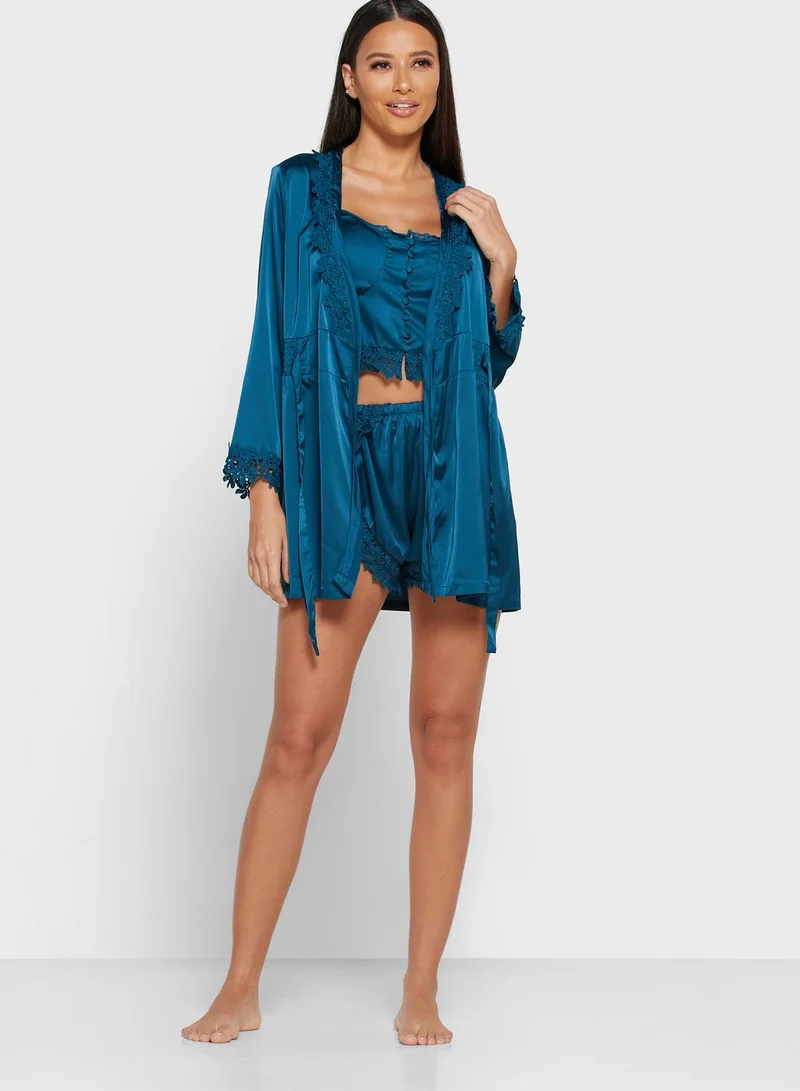 ELLA 4 In 1 Nightdress Robe Pyjama Shorts Set