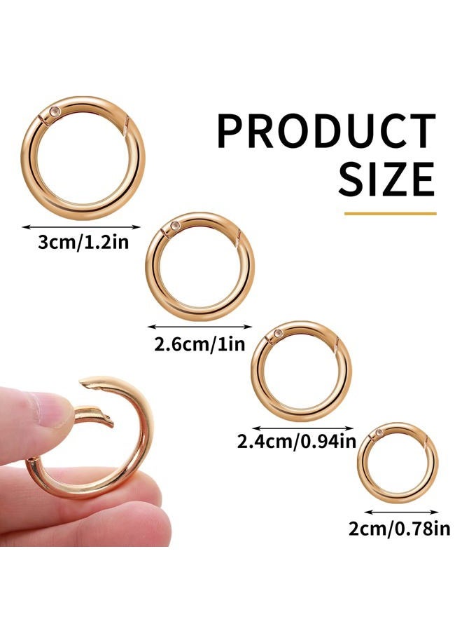 Yolev 16PCS Trigger Metal Spring O Rings Round Carabiner Clip Snap Trigger Spring Keyrings Buckle for Bag Purse Handbag Strap Craft Jewelry Making (Gold)  - Image 2