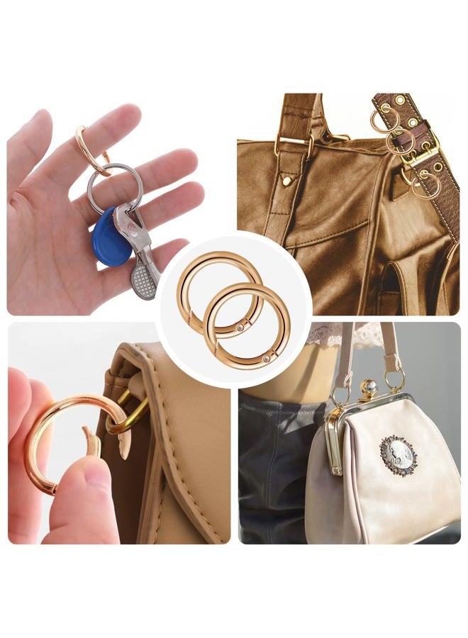 Yolev 16PCS Trigger Metal Spring O Rings Round Carabiner Clip Snap Trigger Spring Keyrings Buckle for Bag Purse Handbag Strap Craft Jewelry Making (Gold)  - Image 4