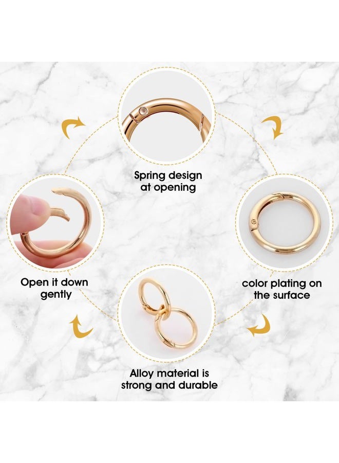 Yolev 16PCS Trigger Metal Spring O Rings Round Carabiner Clip Snap Trigger Spring Keyrings Buckle for Bag Purse Handbag Strap Craft Jewelry Making (Gold)  - Image 3