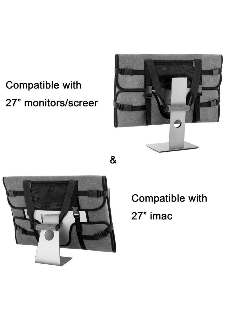 Trunab Trunab Travel Carrying Case for 27" LCD Screens and Monitors, With Padded Velvet Lining, Protective Monitor Bag Compatible With iMac 27" and Accessories, Grey (Patented Design)  - Image 2