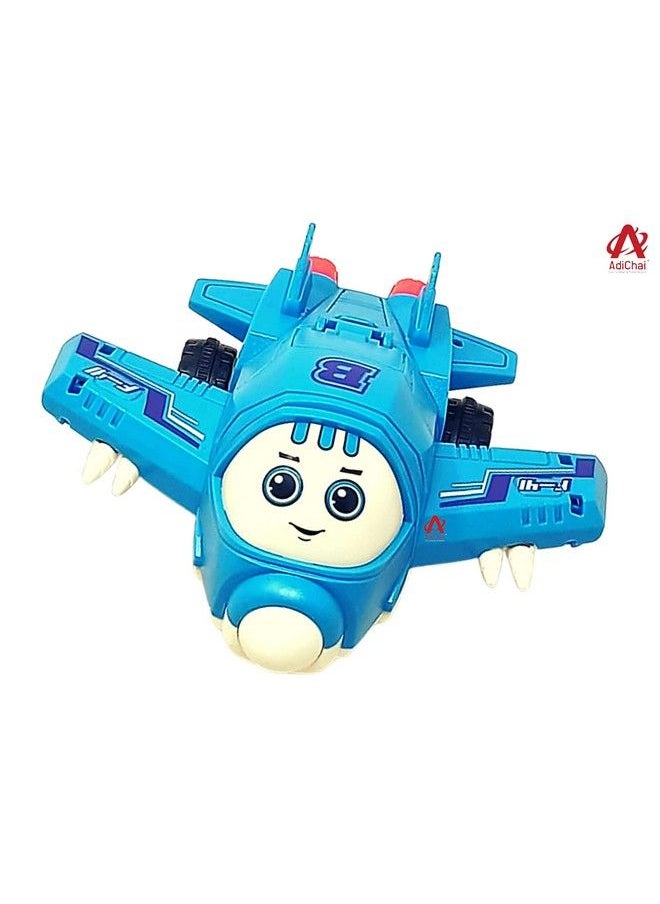 AdiChai - Airplane Pull Push Back Action Robot Airplane Toy For Kids Mini Airplane To Robot ; Toy For Kids And Children. (Random Color) Set Of1 Multi Color - Image 1