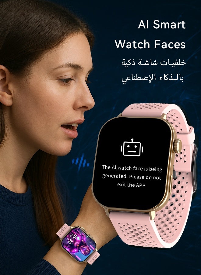 KitKey Korean Brand Smart Watch 6 Pro – Built-in ChatGPT AI Assistant, 2.06" AMOLED Curved Display, AI Dynamic Watch Faces with 3D Sliding UI, Bluetooth Calling, IP68 Waterproof, 120 Sports Modes, Quick-Release Breathable Strap, Zinc Alloy Vacuum-Plated Frame, Compatible with Android and iOS  - Image 4