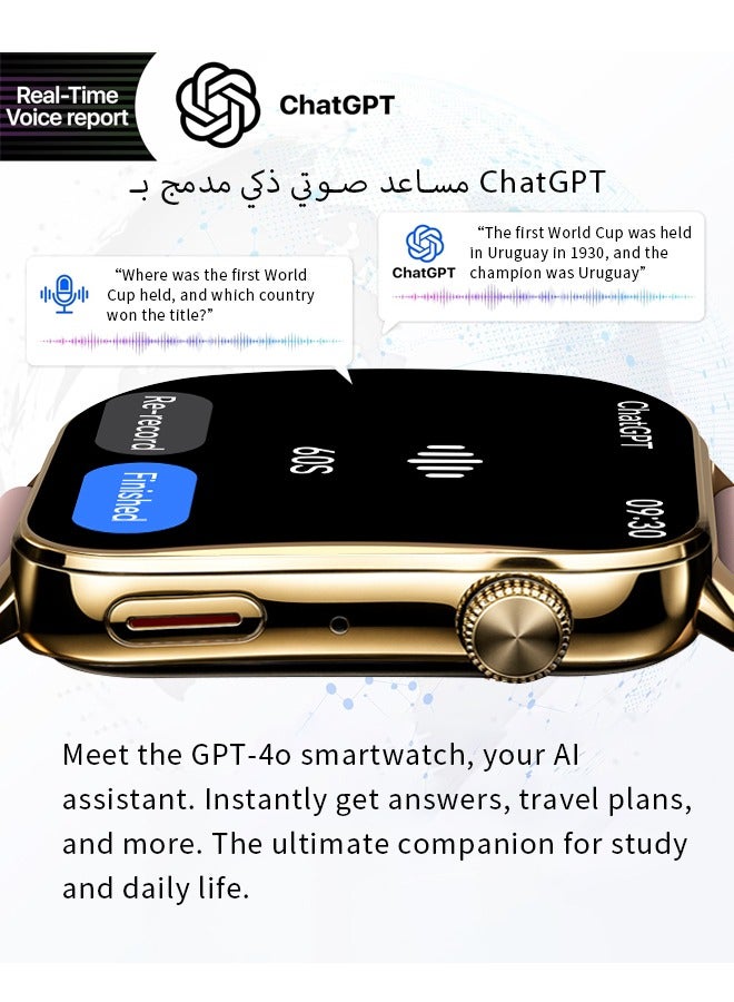KitKey Korean Brand Smart Watch 6 Pro – Built-in ChatGPT AI Assistant, 2.06" AMOLED Curved Display, AI Dynamic Watch Faces with 3D Sliding UI, Bluetooth Calling, IP68 Waterproof, 120 Sports Modes, Quick-Release Breathable Strap, Zinc Alloy Vacuum-Plated Frame, Compatible with Android and iOS  - Image 2
