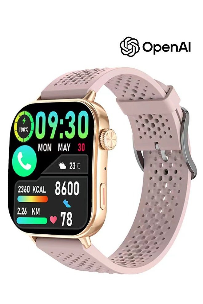 KitKey Korean Brand Smart Watch 6 Pro – Built-in ChatGPT AI Assistant, 2.06" AMOLED Curved Display, AI Dynamic Watch Faces with 3D Sliding UI, Bluetooth Calling, IP68 Waterproof, Quick-Release Breathable Strap, Zinc Alloy Vacuum-Plated Frame, Compatible with Android and iOS - Image 1