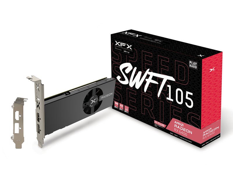 XFX بطاقة الرسوميات XFX Speedster SWFT105 Radeon RX 6400 للألعاب بسعة 4GB GDDR6، AMD RDNA 2 RX-64XL4SFG2 - Image 1