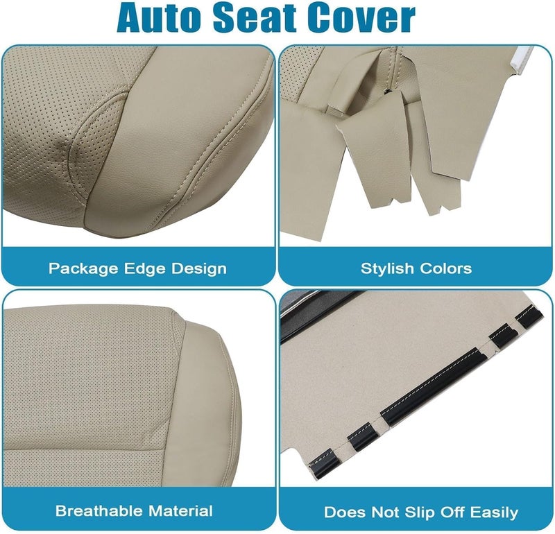 Priprilod LA00 LA03 Tan Leather Driver Side Bottom Replacement Seat Cover for Lexus GS300 GS350 GS430 GS450H GS460 (2006-2009) - Image 5