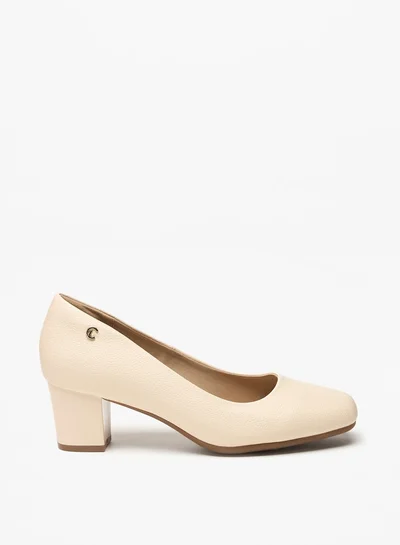 لو كونفورت Women's Textured Slip-On Pumps with Block Heels
