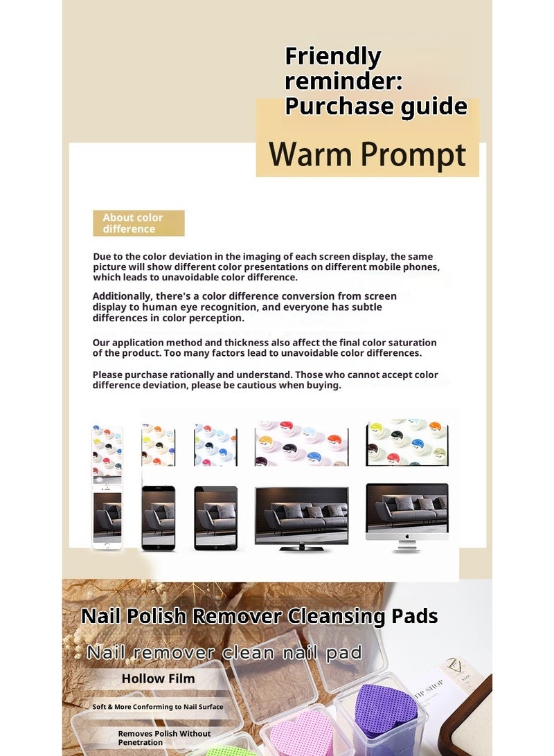 Nail Wipe Cotton Pads, Gel Nail Polish Remover Set, Nail Polish Remover Cotton Pads, Disposable Nail Wipes, Pure Natural Cotton Fiber, Suitable for Home or Salon - Image 5