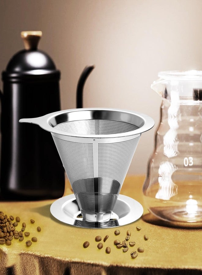 ANNMEXX Upgraded Pour Over Coffee Filter, Coffee Dripper, Paperless Mess Stainless Steel Coffee Filter, Maker One to Two Cup, Keeping Nature Coffee Flavour, Easy to Use and Clean (Large) - Image 5