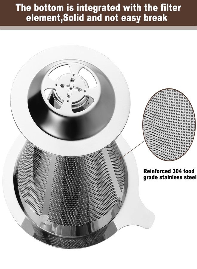 ANNMEXX Upgraded Pour Over Coffee Filter, Coffee Dripper, Paperless Mess Stainless Steel Coffee Filter, Maker One to Two Cup, Keeping Nature Coffee Flavour, Easy to Use and Clean (Large) - Image 3