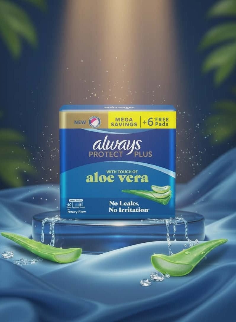 أولويز فوط صحية برو تكت بلس من الويز  - بلمسة الالوفيرا للبريود الثقيلة - 40 فوطة , طويلة جدا - Image 3