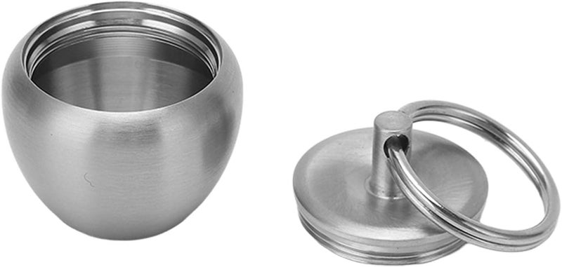 Stainless Steel Capsule Case Airtight Leakproof Keychain Container 2PCS Portable Holder for Vitamins Travel Hiking Camping Outdoor - Image 2