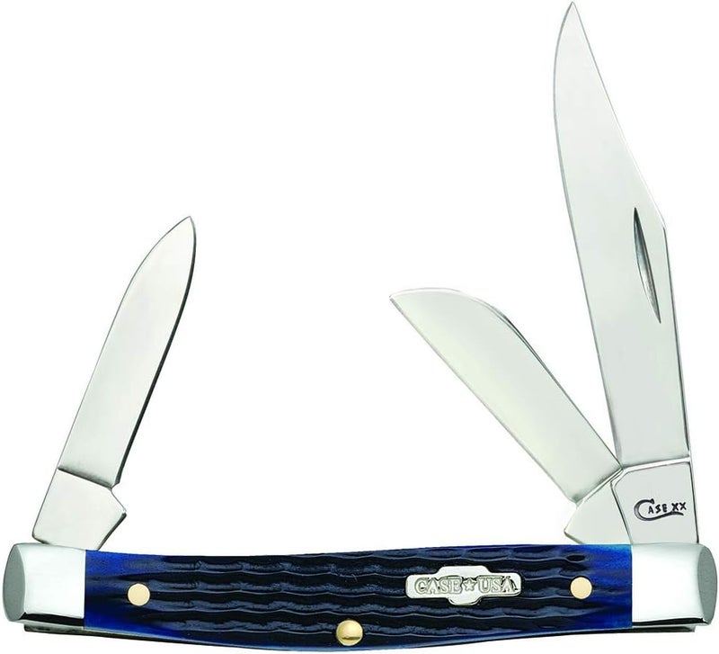Case WR XX Pocket Knife Navy Blue Medium Stockman Item #2806 - (6344 SS) - Length Closed: 3 1/4 Inches - Image 1