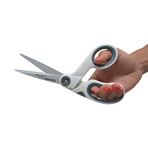 Westcott 8" Bent Titanium Bonded Non-Stick Craft Scissors with Adjustable Glide Feature (16374) - Image 2