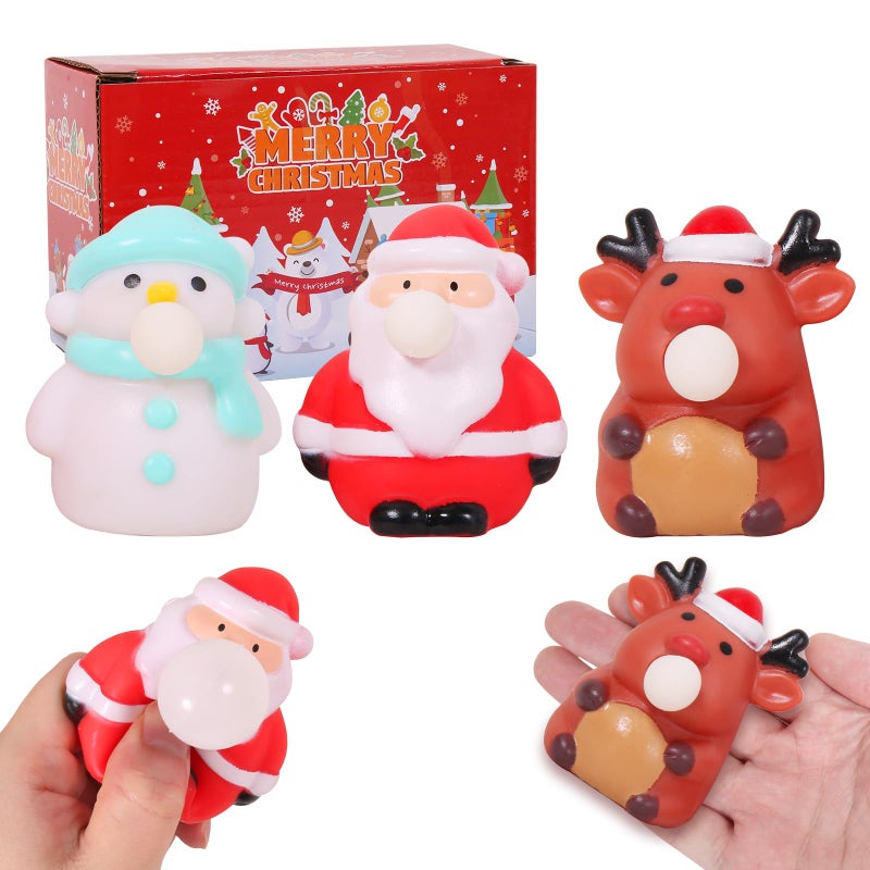 FauKait 3 Pack Christmas Squeeze Spit Bubble Toys for Kids Boys Girls Toddlers Christmas Stocking Stuffers Party Favors Gifts - Image 3