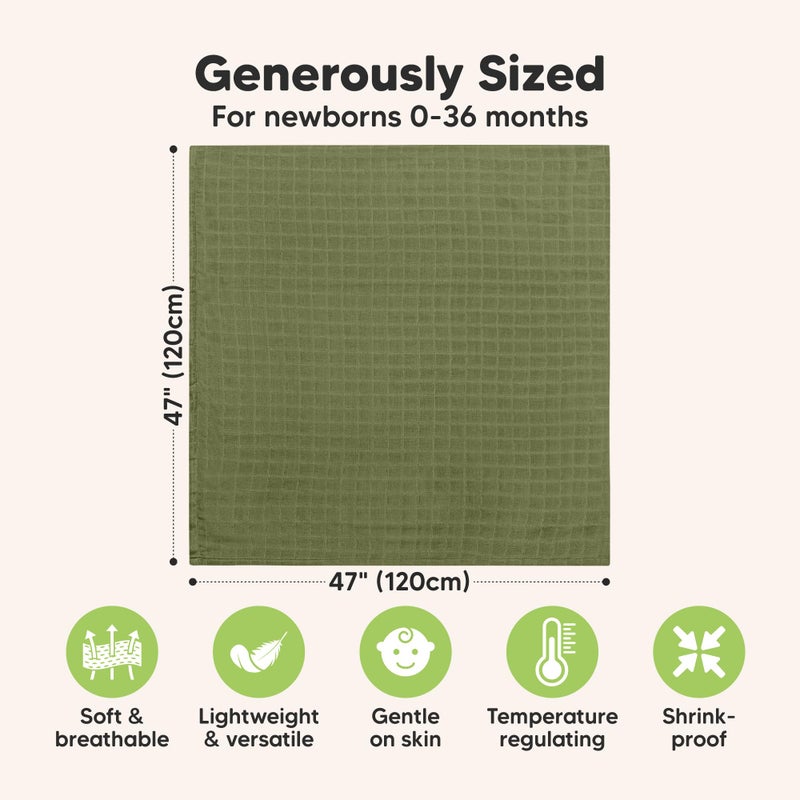 KeaBabies 4-Pack Muslin Swaddle Blankets for Boys, Girls - Organic Baby Swaddles for Newborns, Soft & Breathable Receiving Baby Blankets for Girl, Boy, Neutral, Newborn Essentials Gift (Corals) - Image 3