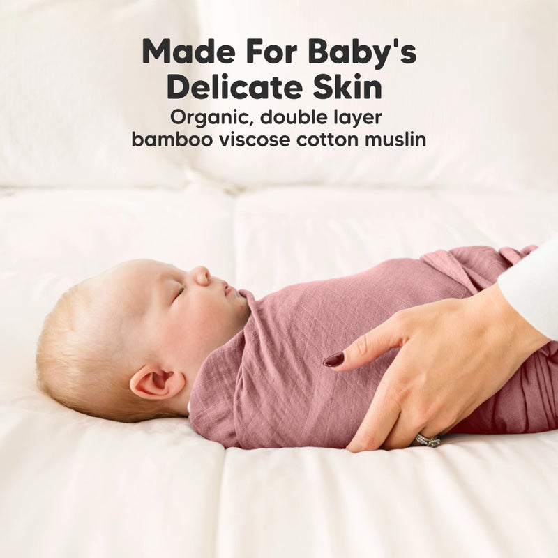 KeaBabies 4-Pack Muslin Swaddle Blankets for Boys, Girls - Organic Baby Swaddles for Newborns, Soft & Breathable Receiving Baby Blankets for Girl, Boy, Neutral, Newborn Essentials Gift (Corals) - Image 4