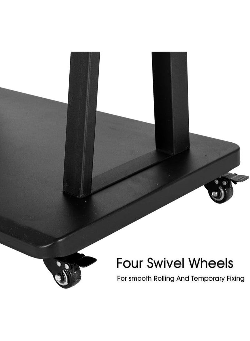 Original Techzere Adjustable Height Movable Metal TV Trolley Stand with Wheels for 32”-75” TVs – Black - Image 4