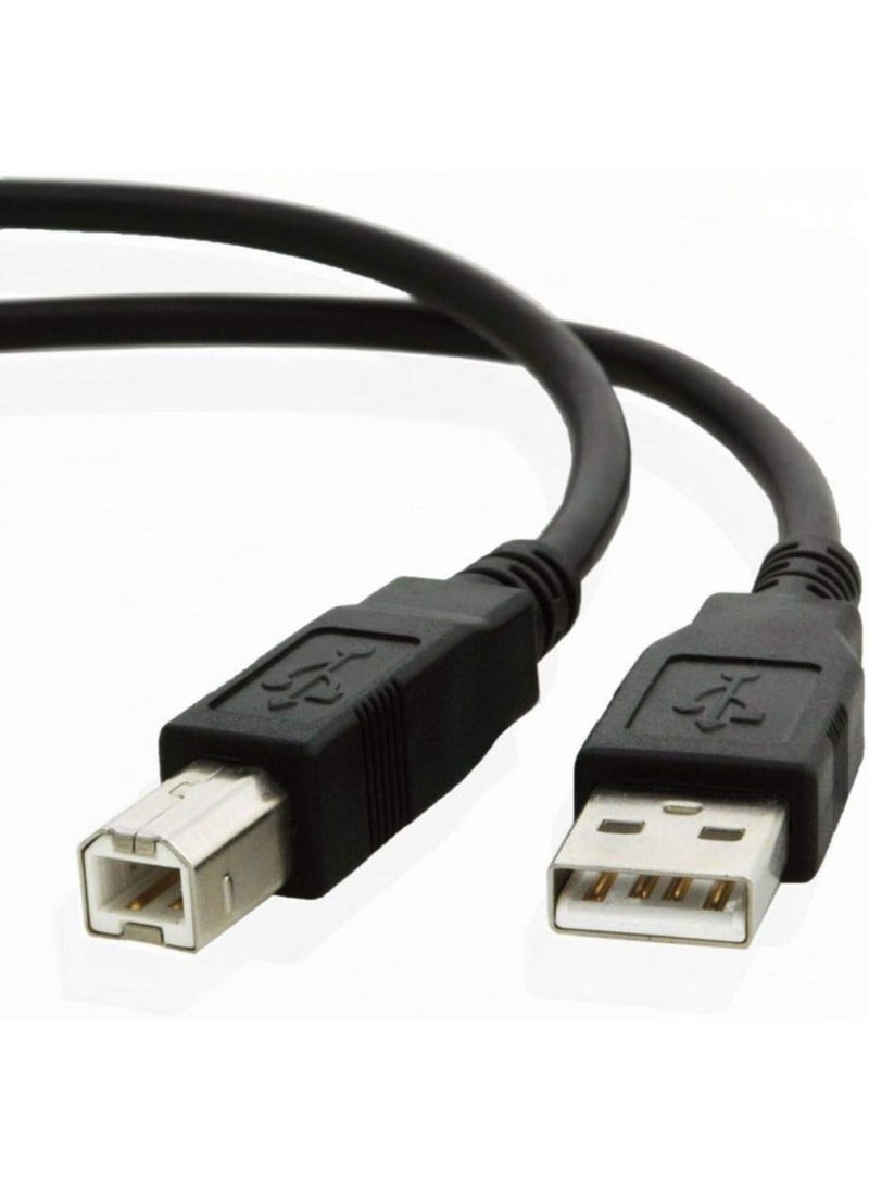 USB 2.0 Printer Cable 1.5M (A-Male to B-Male) – High-Speed Scanner & Hard Drive Cord for HP, Canon, Epson, Brother, Samsung, Dell, Lexmark, Xerox Printers – Durable Black Cable for Piano & DAC Devices  - Image 1