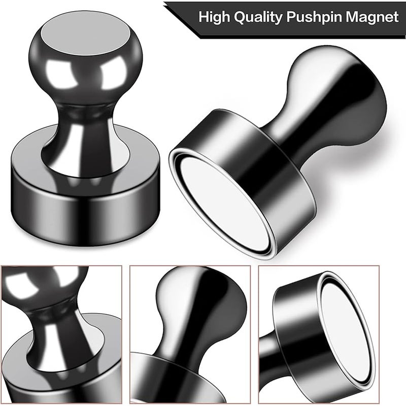 12Pcs Black Refrigerator Magnets Fridge Magnets,Small and Strong Magnets for Whiteboard, Strong Metal Magnets for Fridge, Whiteboard, Office, Classroom, Map, Kitchen - Image 5