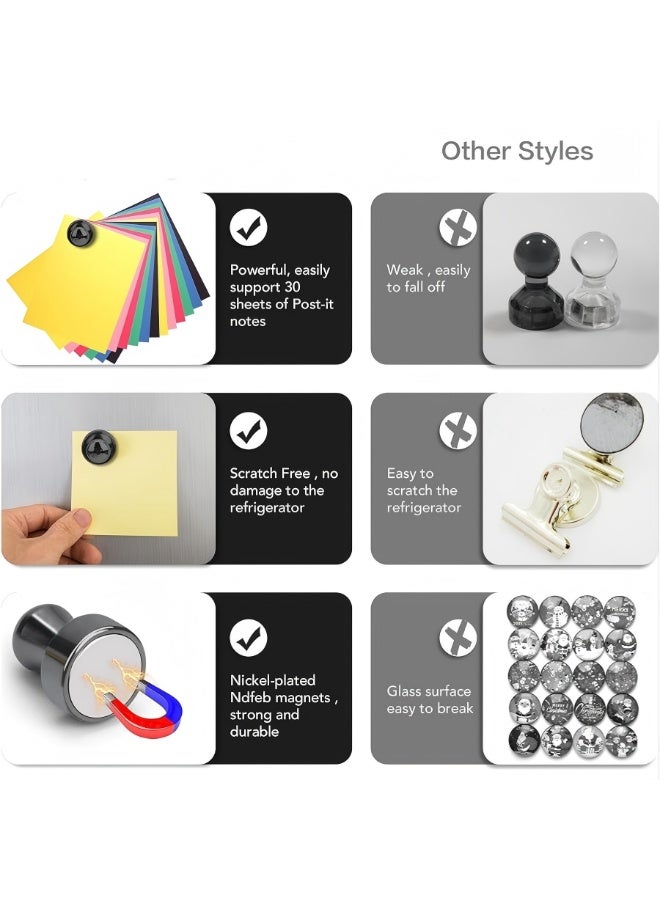 12Pcs Black Refrigerator Magnets Fridge Magnets,Small and Strong Magnets for Whiteboard, Strong Metal Magnets for Fridge, Whiteboard, Office, Classroom, Map, Kitchen - Image 4